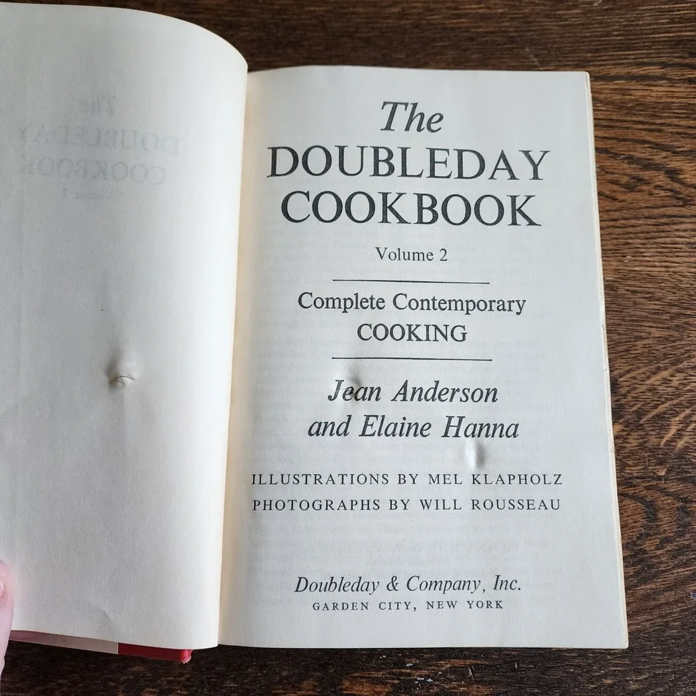 The Doubleday‎ Cookbook Vol 2 by Jean Anderson Elaine Hanna HC DJ
